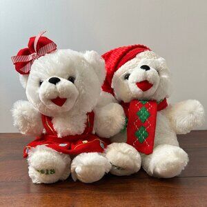Pair of Snowflake Teddy Bear Couple Set 2018 Holiday Plush